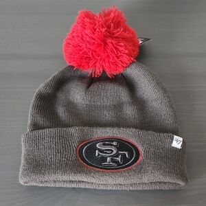 NFL Gray Beanie with Red Pom Pom